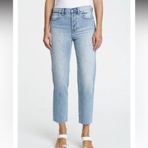 Pistola Charlie High Rise Classic Straight Cropped Jeans Raw Hem  Size 24